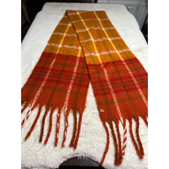 Frye & Co. Oversized Plaid Blanket Scarf Rustic Clay 50% Recycled Polyester - Picture 8 of 8